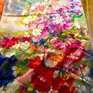 Silk floral scarf